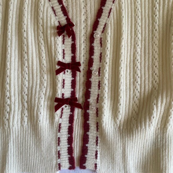 Cider Women's Cream and White Cardigan - Picture 4 of 5